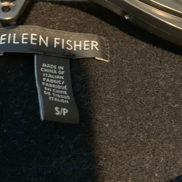 Eileen Fisher black and grey 3/4 length wool coat - Picture 3 of 6